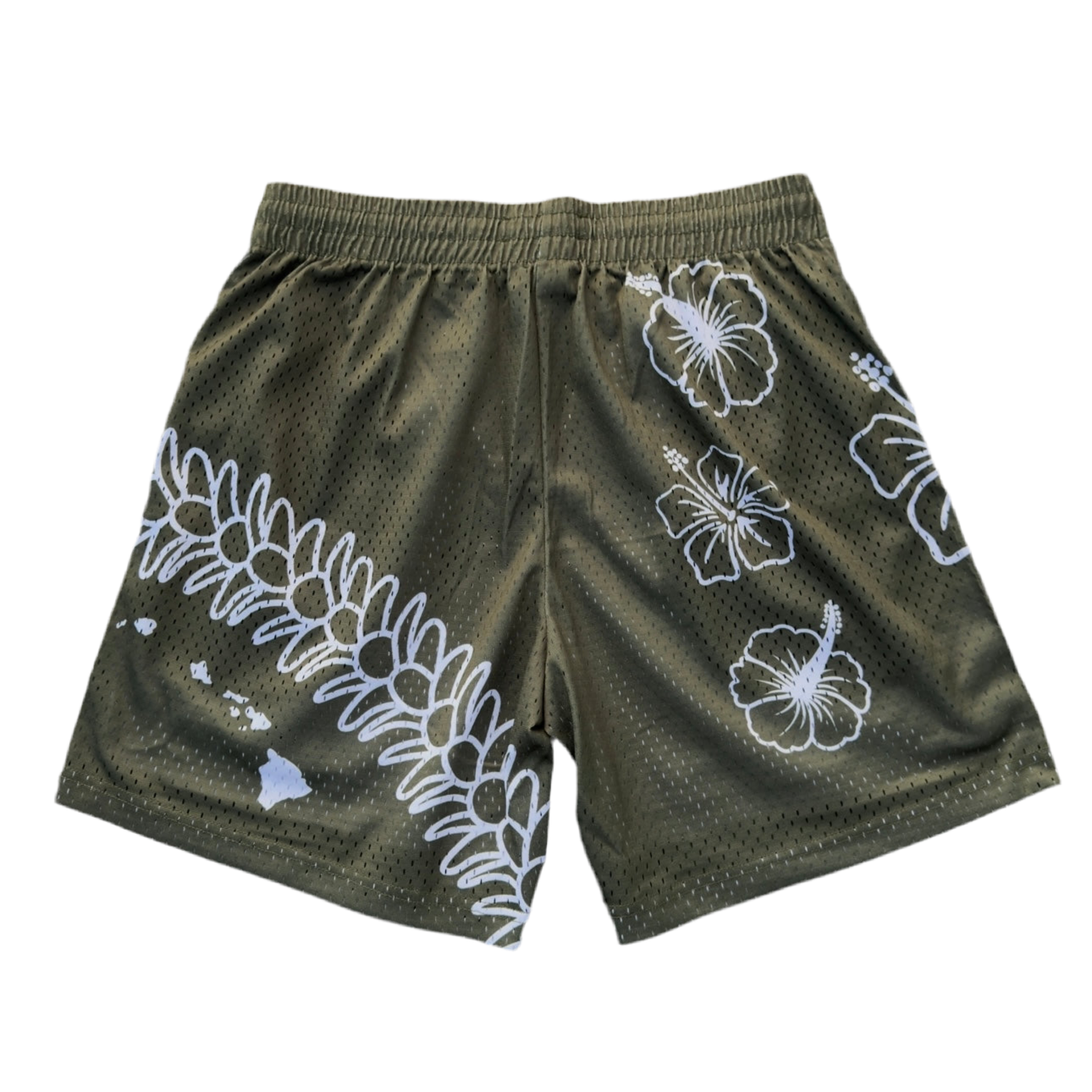 Hawaii Mesh Short - Olive/White