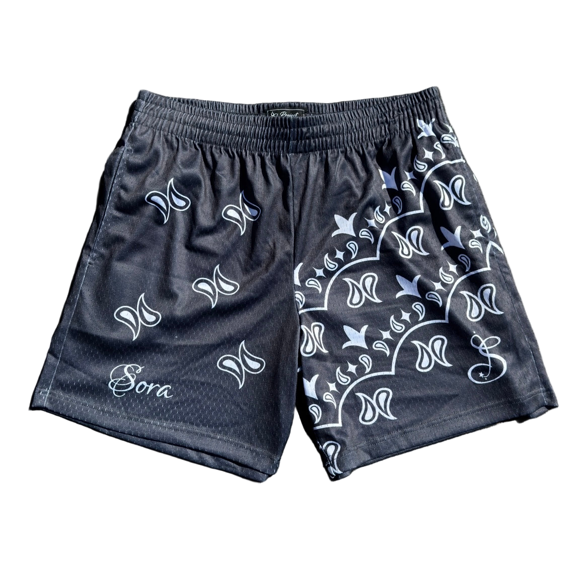 Stacked Paisley Mesh Short - Carbon/White – Project Sora