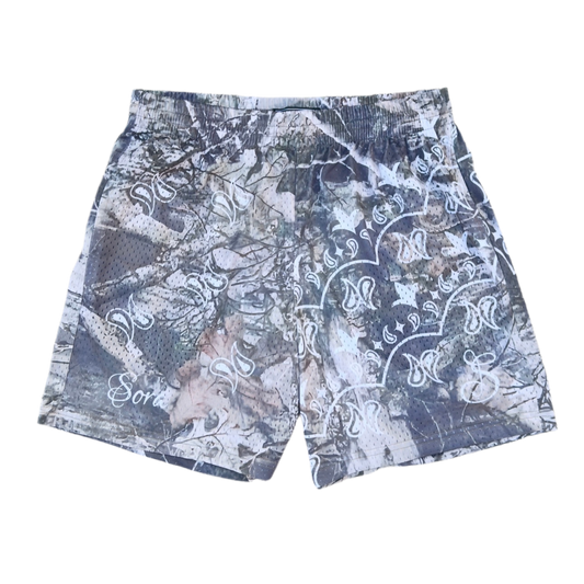 Stacked Paisley Mesh Short - Camo