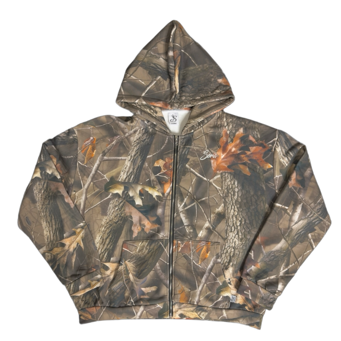 Brown Camo Zip-Up Hoodie