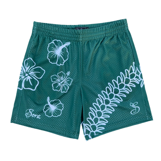 Hawaii Mesh Short - Green/White