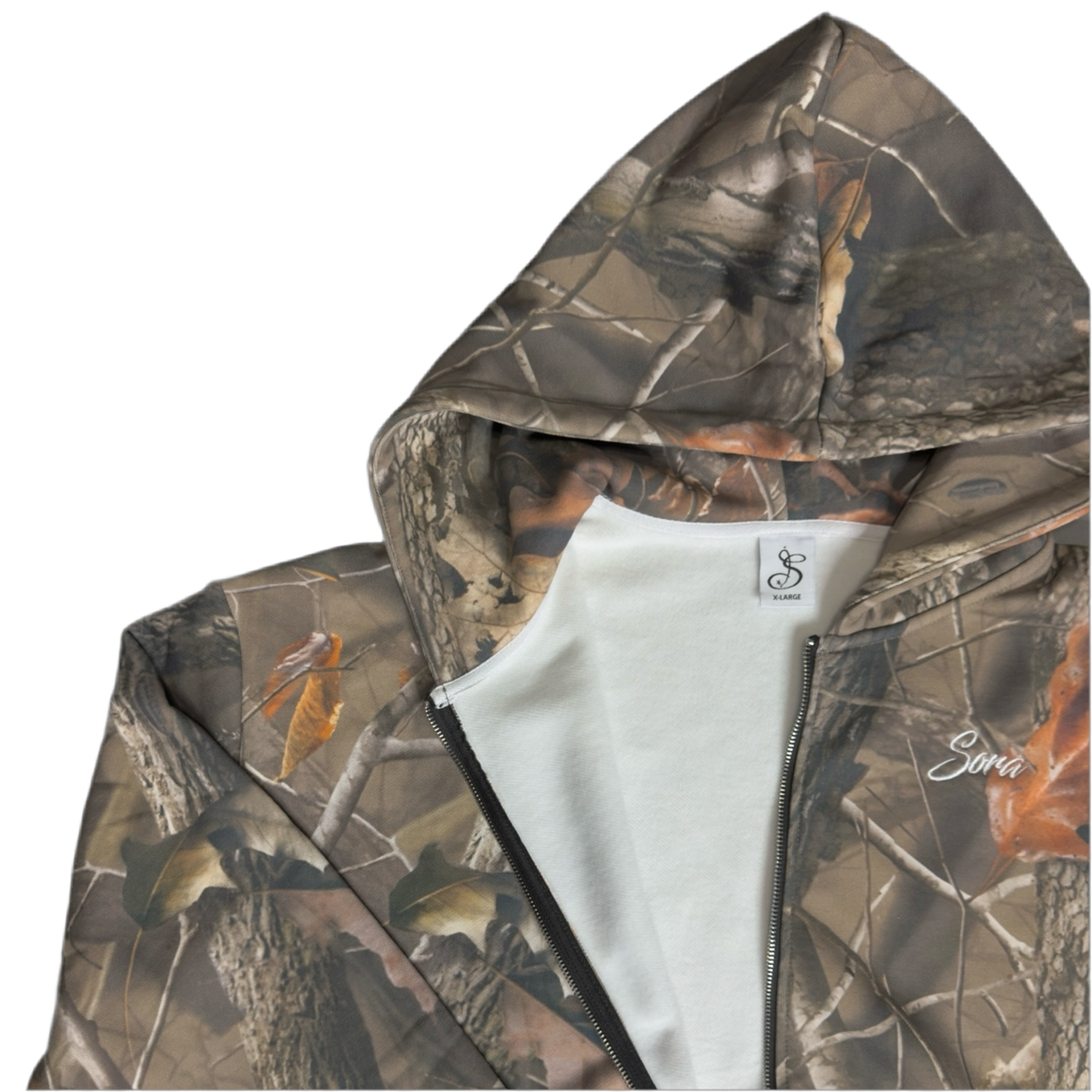 Brown Camo Zip-Up Hoodie