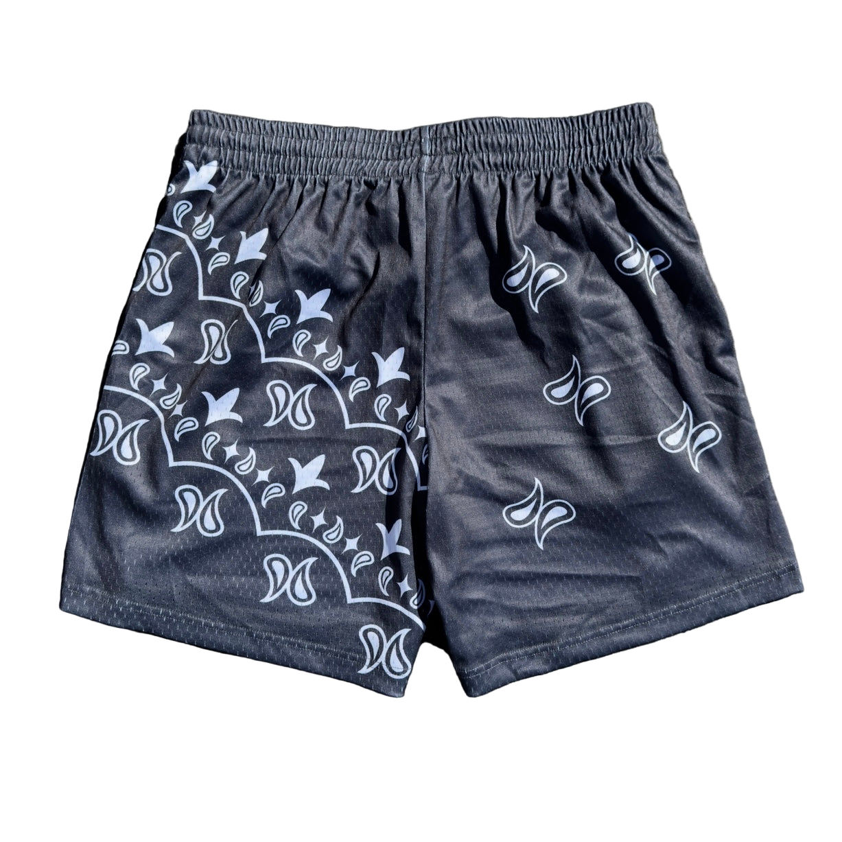 Stacked Paisley Mesh Short - Carbon/White