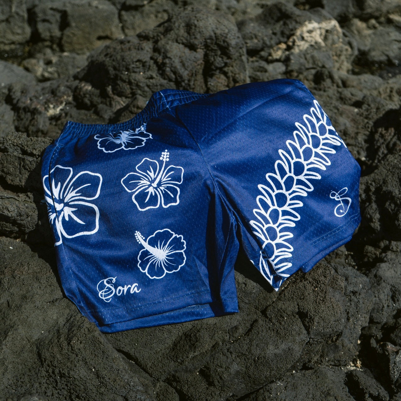 Hawaii Mesh Short - Navy/White