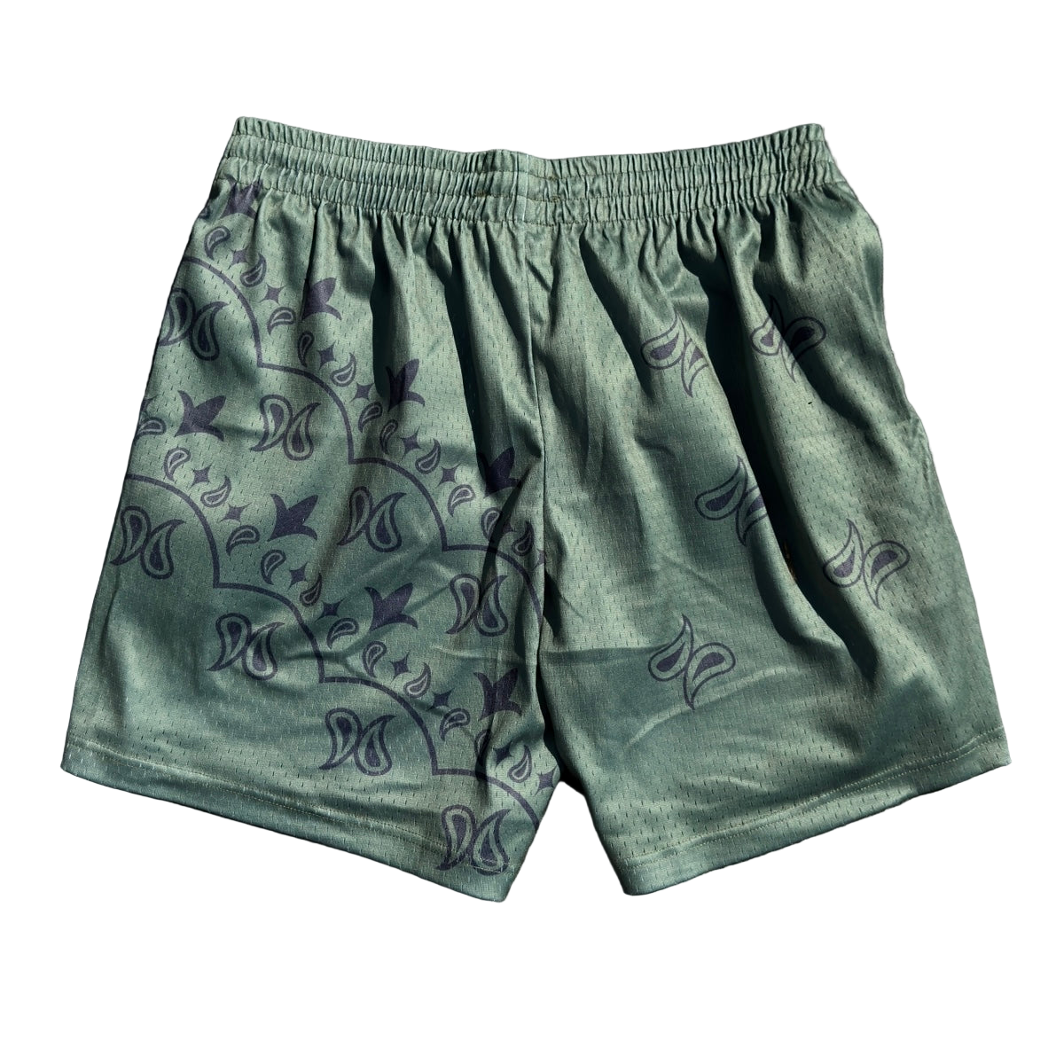 Stacked Paisley Mesh Short - Moss/Onyx